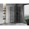 Mexen Mist L pentagonal shower enclosure, right hinged, 100 x 100 cm, black grid, black - 8A8L-100-100-70-77-P
