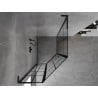 Mexen Mist L asymmetrical pentagonal shower enclosure, left hinged, 80 x 90 cm, black grid, black - 8A8L-080-090-70-77-L