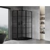 Mexen Mist L asymmetrical pentagonal shower enclosure, left hinged, 80 x 90 cm, black grid, black - 8A8L-080-090-70-77-L