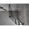Mexen Mist L asymmetrical pentagonal shower enclosure right-hinged 80 x 100 cm, black grid, black - 8A8L-080-100-70-77-P