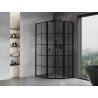 Mexen Mist L asymmetrical pentagonal shower enclosure right-hinged 80 x 100 cm, black grid, black - 8A8L-080-100-70-77-P