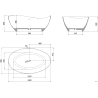 Mexen Parma freestanding bathtub made of conglomerate 160 x 95 cm, black matte - 57231609570