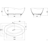 Mexen Parma freestanding bathtub made of conglomerate 160 x 95 cm, white matte - 57231609500