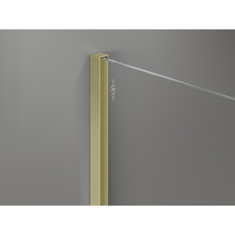 Mexen wall profile for shower screen 8 mm, brushed gold - 800-00-55