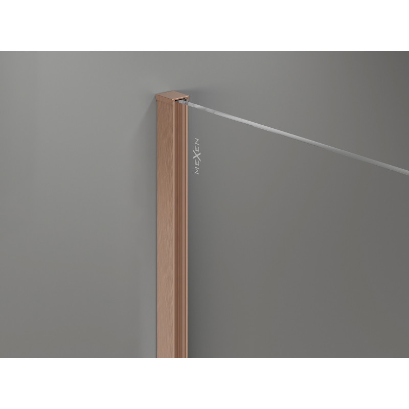Mexen wall strip for shower screen 10 mm, brushed copper - 800-00-65-X
