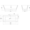 Mexen Tava freestanding fluted bathtub 170 x 75 cm, white/black, brushed gun gray overflow - 52851707575-66