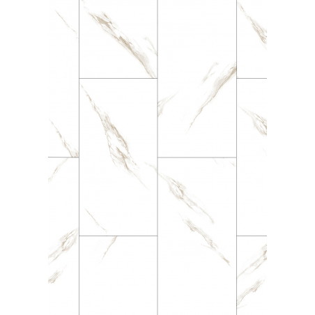 Mexen River White  LVT Dryback 2.5 mm Vinyl Panel Sample, PVC Underlay, 4-Sided V-Groove, Jazz White - F1450-S