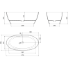 Mexen Orax freestanding transparent bathtub 170 x 80 cm, black, chrome plug - 58081708013