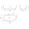 Mexen Pure freestanding transparent bathtub 170 x 80 cm, olive, chrome plug - 58071708001