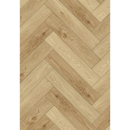 Mexen Anniston sample of herringbone LVT Dryback vinyl panels 2.5 mm, PVC underlay, 4 V-Groove, Oak - F1471-S