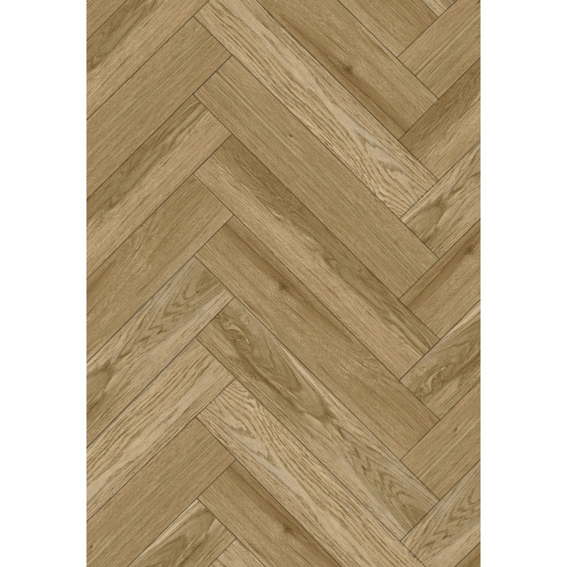 Mexen Manhattan sample of herringbone LVT Dryback vinyl panels 2.5 mm, PVC underlay, 4 V-Groove, Oak - F1473-S
