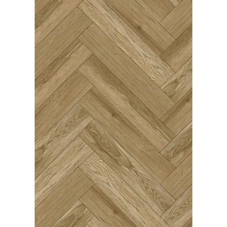 Mexen Manhattan sample of herringbone LVT Dryback vinyl panels 2.5 mm, PVC underlay, 4 V-Groove, Oak - F1473-S
