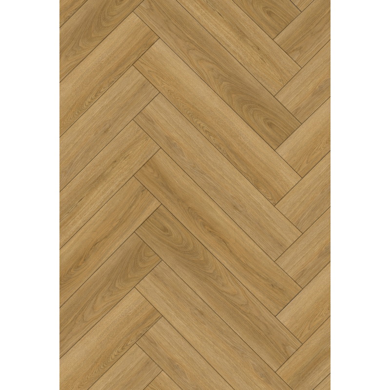 Mexen Chattanooga  sample of LVT Dryback 2.5 mm herringbone vinyl panel, PVC underlay 4 V-Groove, Oak - F1478-S