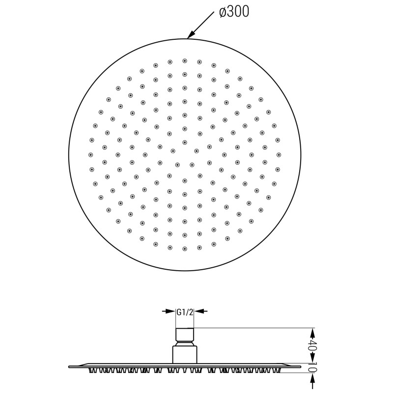 Mexen Slim 30 cm Showerhead, Brushed Gun Gray - 79230-66