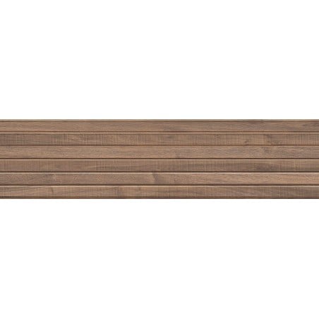 Mexen Mulberry Wood Brown sample of glazed rectified stoneware tile, wood-like wall tile, matte - TL703-50-S