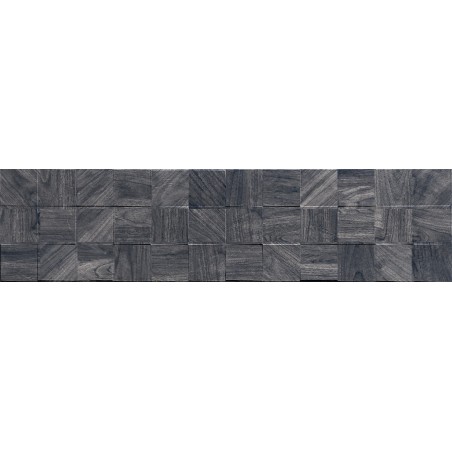 Mexen Riga Lyon Black glazed rectified tile sample. Wood-like wall tile, matte - TL713-50-S