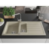 Mexen Andres granite kitchen sink 1.5-bowl with drainer and Rita kitchen faucet, beige - 6515-69-670300-00