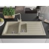 Mexen Andres granite sink 1.5-bowl with drainer and kitchen tap Rita, beige - 6515-69-670300-69