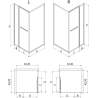 Mexen Linea sliding shower cabin 100 x 100 cm, transparent, black - 8E1-100-100-70-70