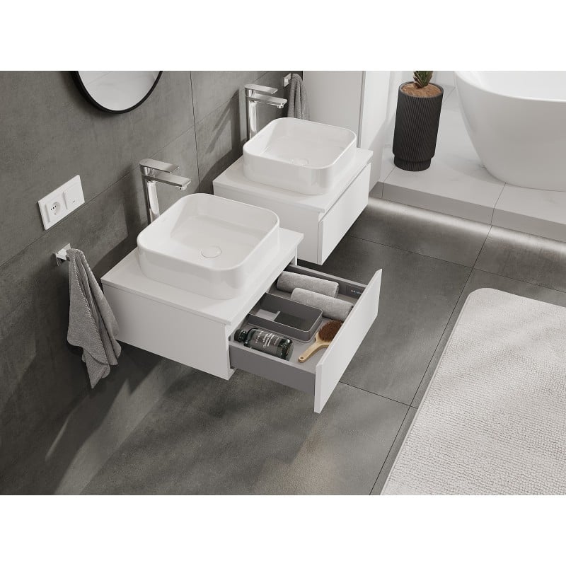 Mexen Orio 50 cm Under-Sink Bathroom Cabinet with Countertop, 1 Drawer, Matte White - 91A10-05023-1-BFC01