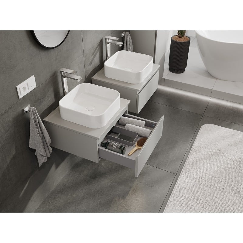 Mexen Orio 50 cm Bathroom Cabinet with Countertop, 1 Drawer, Grey Matte - 91A10-05023-1-BFC62
