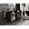 Mexen Orio bathroom under-sink cabinet 50 cm with countertop, 1 drawer, black gloss - 91A10-05047-1-BFC70