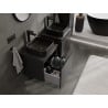Mexen Orio bathroom vanity unit 50 cm with countertop, 1 drawer, black matte - 91A10-05047-1-BFC71