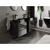 Mexen Orio 50 cm Vanity Unit with Countertop, 2 Drawers, Black Gloss - 91A10-05047-2-BFFC70