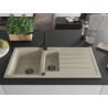 Mexen Andres granite kitchen sink 1.5-bowl with drainer and Rita kitchen faucet, beige - 6515-69-670300-70