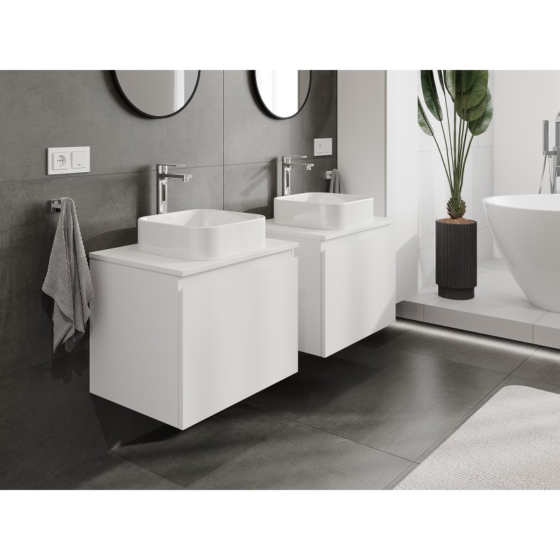 Mexen Orio Bathroom Cabinet for Sink 60 cm with Countertop, 1 Drawer, Matte White - 91A10-06047-1-BFC01