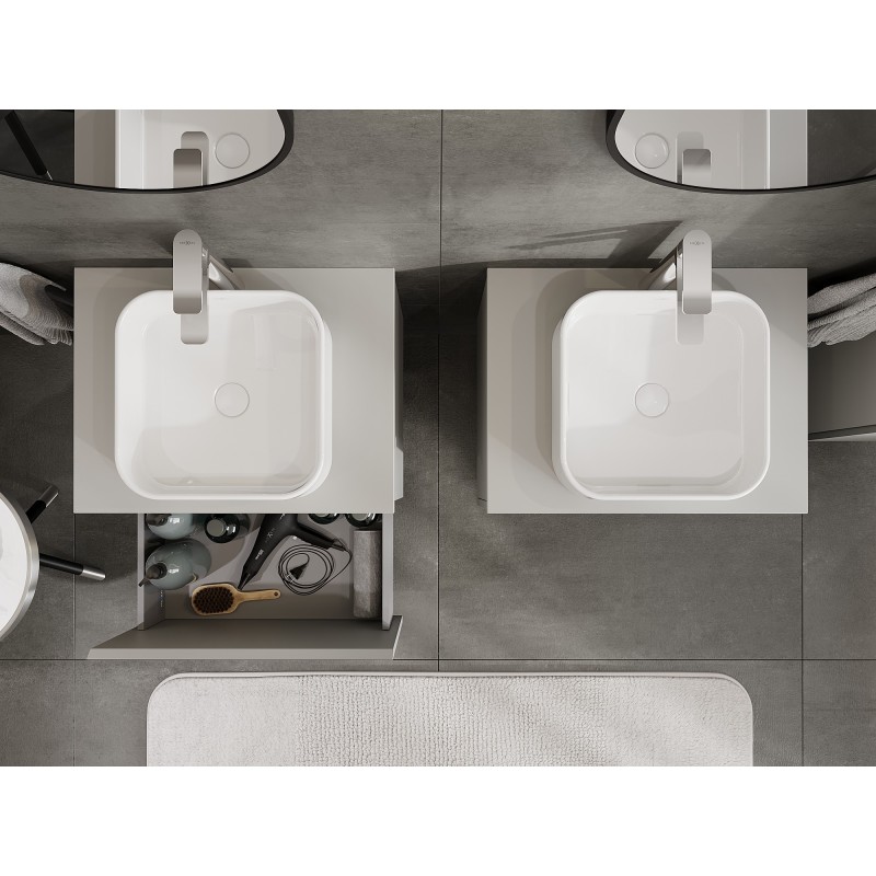 Mexen Orio 60 cm Bathroom Vanity Unit with Countertop, 1 Drawer, Matte Grey - 91A10-06047-1-BFC62