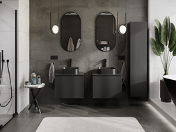 Mexen Orio bathroom cabinet under the sink 60 cm with countertop, 1 drawer, black matte - 91A10-06047-1-BFC71