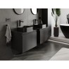 Mexen Orio bathroom cabinet under the sink 60 cm with countertop, 1 drawer, black matte - 91A10-06047-1-BFC71