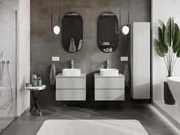 Mexen Orio bathroom cabinet 60 cm with countertop, 2 drawers, grey matte - 91A10-06047-2-BFFC62