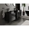 Mexen Orio bathroom cabinet under sink 60 cm with top, 2 drawers, black gloss - 91A10-06047-2-BFFC70