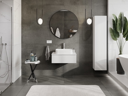 Mexen Orio 70 cm Under-Sink Bathroom Cabinet with Countertop, 1 Drawer, High Gloss White - 91A10-07023-1-BFC00