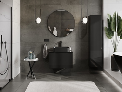 Mexen Orio bathroom cabinet for washbasin 70 cm with countertop, 1 drawer, black gloss - 91A10-07047-1-BFC70