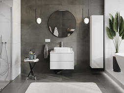 Mexen Orio bathroom cabinet for a washbasin 70 cm with countertop, 2 drawers, white gloss - 91A10-07047-2-BFFC00