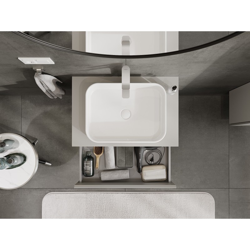 Mexen Orio bathroom cabinet under the washbasin 70 cm with countertop, 2 drawers, grey matte - 91A10-07047-2-BFFC62