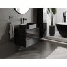 Mexen Orio 70 cm Bathroom Cabinet with Countertop, 2 Drawers, Black Gloss - 91A10-07047-2-BFFC70