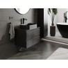 Mexen Orio bathroom cabinet under the sink 70 cm with countertop, 2 drawers, black matte - 91A10-07047-2-BFFC71