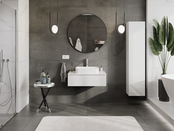 Mexen Orio bathroom cabinet for a washbasin 80 cm with countertop, 1 drawer, high gloss white - 91A10-08023-1-BFC00