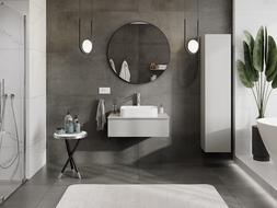 Mexen Orio bathroom cabinet 80 cm with countertop, 1 drawer, grey matte - 91A10-08023-1-BFC62