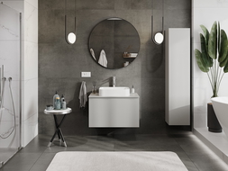 Mexen Orio bathroom cabinet 80 cm with countertop, 1 drawer, grey matte - 91A10-08047-1-BFC62