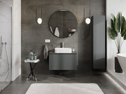 Mexen Orio bathroom cabinet 80 cm with countertop, 1 drawer, matte graphite - 91A10-08047-1-BFC66