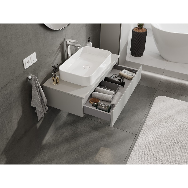 Mexen Orio bathroom cabinet under washbasin 90 cm with countertop, 1 drawer, grey matte - 91A10-09023-1-BFC62