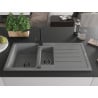 Mexen Andres granite sink 1.5-bowl with drainer and kitchen faucet Rita, gray - 6515-71-670300-70-B
