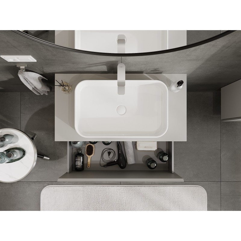 Mexen Orio bathroom cabinet under sink 90 cm with countertop, 1 drawer, grey matt - 91A10-09047-1-BFC62