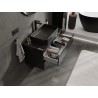 Mexen Orio 90 cm Bathroom Cabinet with Countertop, 2 Drawers, Black Gloss - 91A10-09047-2-BFFC70