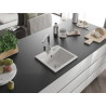 Mexen Milo granite sink 1-bowl with Rita kitchen faucet, white - 6505-20-670300-00